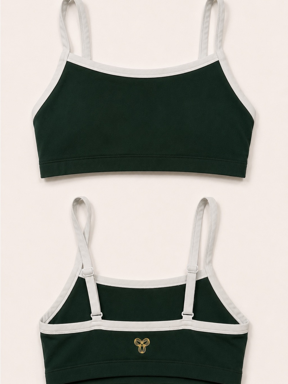 Aritzia Dark Green Contrast Trim Bralette
